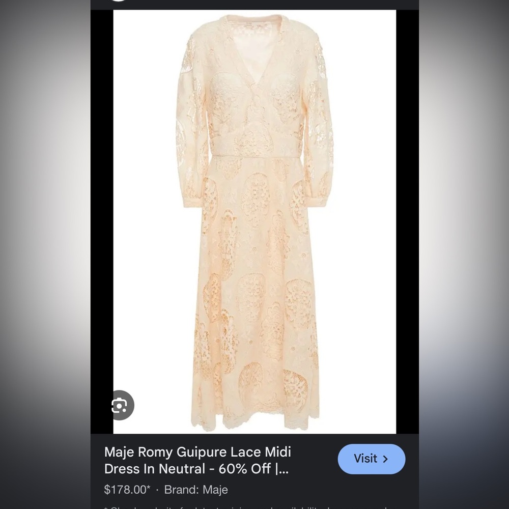 Maje Cream Lace Dress